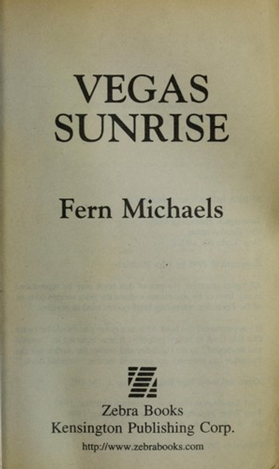 Vegas Sunrise front cover by Fern Michaels, ISBN: 0821759833