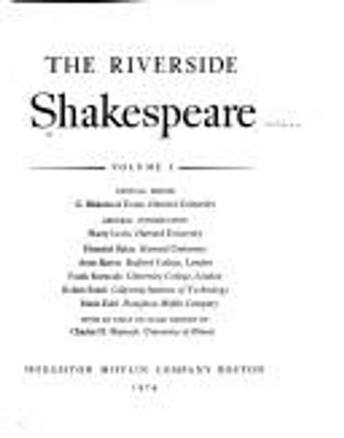 The Riverside Shakespeare. front cover by William Shakespeare, ISBN: 0395172268