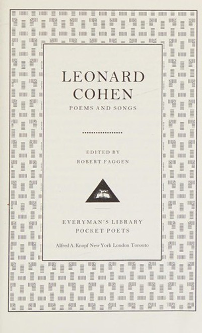 Poems and Songs: Cohen (Everyman's Library Pocket Poets Series) front cover by Leonard Cohen, ISBN: 0307595838