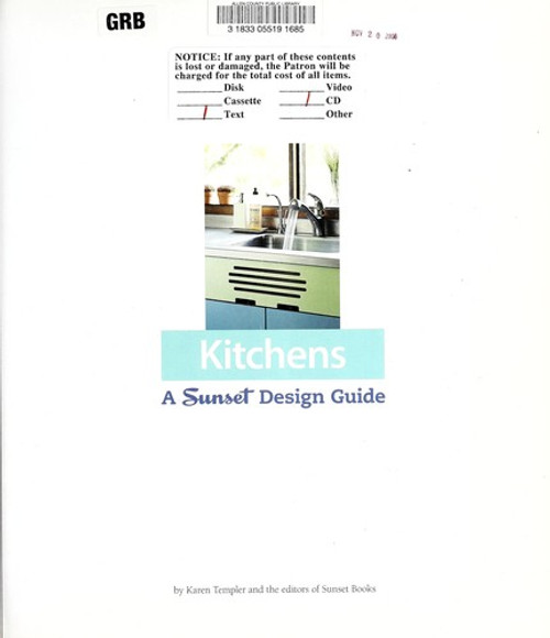 Kitchens: A Sunset Design Guide: Inspiration + Expert Advice front cover by Editors of Sunset Books, ISBN: 0376013443