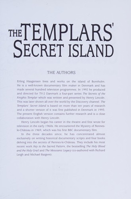 The Templars' Secret Island: The Knights, the Priest and the Treasure front cover by Erling Haagensen, ISBN: 0760732051