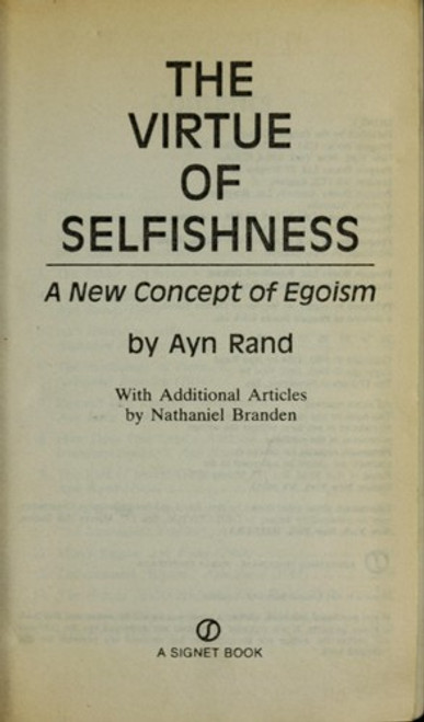 The Virtue of Selfishness (Signet) front cover by Ayn  Rand, ISBN: 0451163931