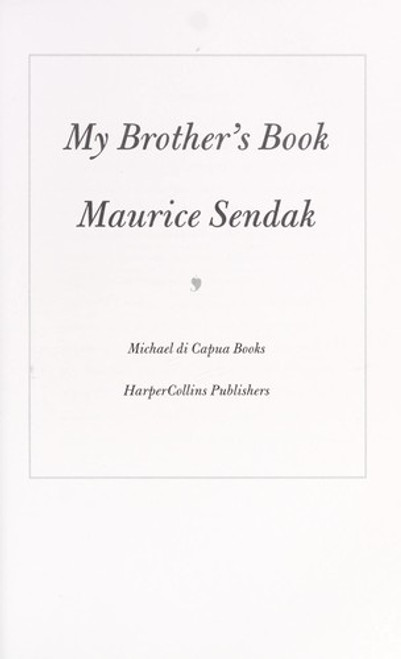 My Brother's Book front cover by Sendak, Maurice, ISBN: 0062234897