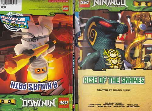 1- Book 2 Stories Lego Ninjago a Ninja1s Path and Rise of the Snakes front cover by Tracy West, ISBN: 0545435919