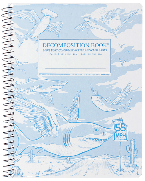 Flying Sharks Coilbound Decomposition Notebook front cover, ISBN: 1401516866