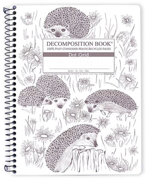 Hedgehogs Dot Grid Coilbound Decomposition Notebook front cover, ISBN: 1401515371