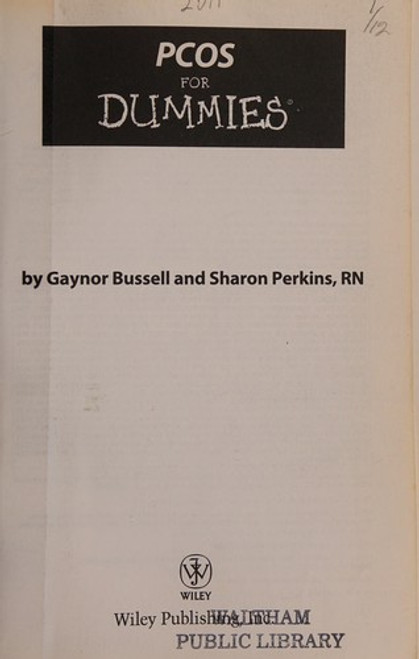 PCOS For Dummies front cover by Gaynor Bussell,Sharon Perkins, ISBN: 111809865X