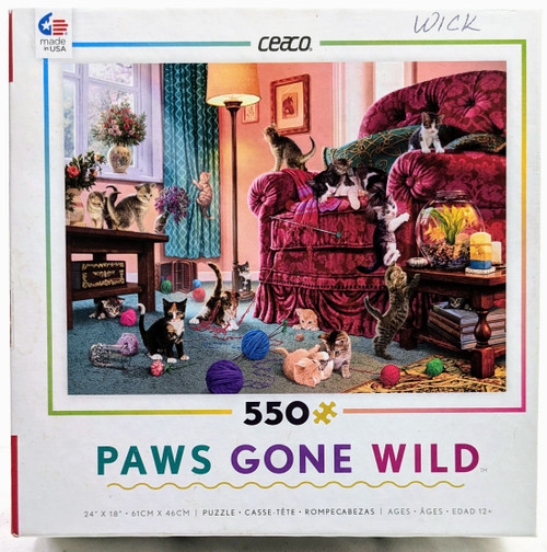 Paws Gone Wild 550 Piece Puzzle front cover