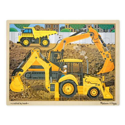 Building Site (Construction Vehicles) 48 Piece Floor Puzzle front cover by Melissa & Doug