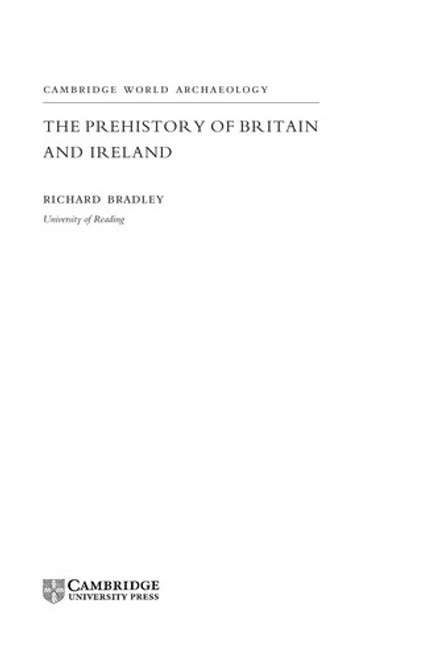 The Prehistory of Britain and Ireland front cover by Richard Bradley, ISBN: 0521612705