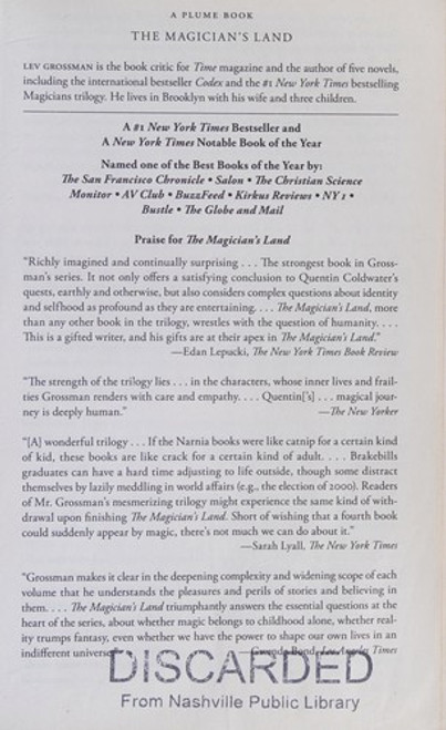 The Magician's Land 3 Magicians front cover by Lev Grossman, ISBN: 0147516145