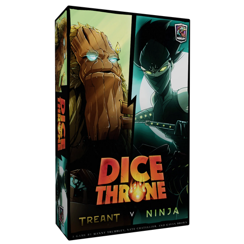 Treant Vs Ninja Dice Throne Board Game front cover, ISBN: 1988884896