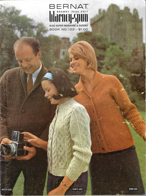 Brawny Irish Knit Blarney -Spun Book No 122 front cover by Bernat