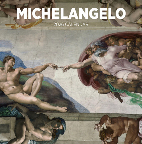 Michelangelo 2026 Wall Calendar front cover by Michelangelo,Pomegranate, ISBN: 1087511127