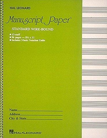 Standard Wirebound Manuscript Paper (Green Cover) front cover, ISBN: 0881884995
