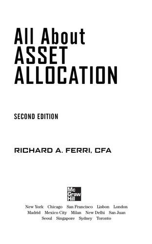 All about Asset Allocation front cover by Richard A Ferri, ISBN: 0071700781