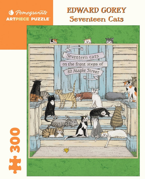 17 Cats On Maple Street 300 Piece Puzzle front cover by Edward Gorey, ISBN: 0764962795