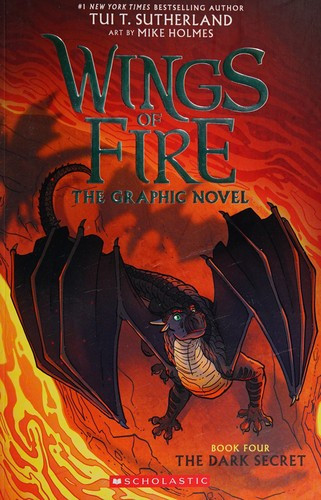 The Dark Secret 4 Wings of Fire Graphic Novel front cover by Tui T. Sutherland, ISBN: 1338344218
