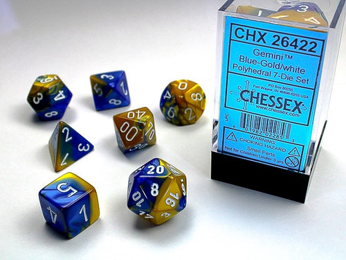 Gemini Blue-Gold w/White 7-Die Set front cover