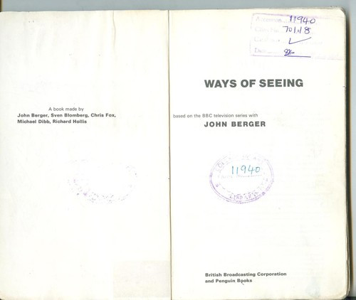 Ways of Seeing front cover by John Berger, ISBN: 0140135154