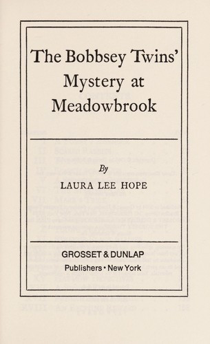 Mystery at Meadowbrook 7 Bobbsey Twins front cover by Laura Lee Hope, ISBN: 0448080079