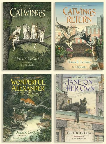 The Catwings Complete Paperback Collection (Boxed Set): Catwings; Catwings Return; Wonderful Alexander and the Catwings; Jane on Her Own front cover by Ursula K. Le Guin, ISBN: 1665940700