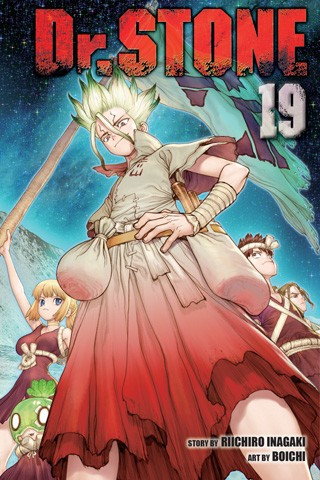 Dr. Stone, Vol. 19 front cover by Riichiro Inagaki, ISBN: 1974725154
