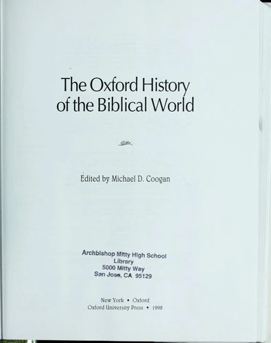 The Oxford History of the Biblical World front cover by Michael D. Coogan, ISBN: 0195087070