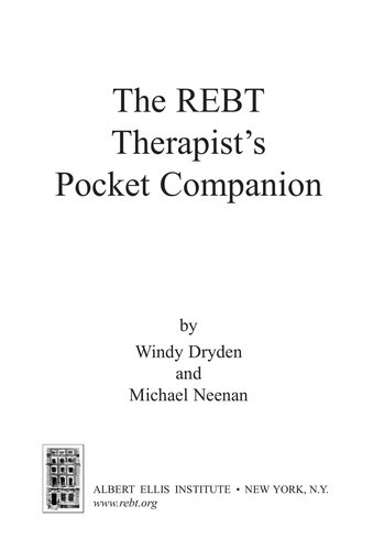 The REBT Therapist's Pocket Companion front cover by Wendy Dryden, ISBN: 0917476263