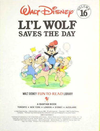 Li'l Wolf Saves the Day 16 Fun-to-Read Library front cover by Walt Disney, ISBN: 055305595X