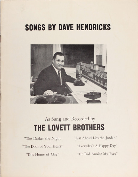 Songs by Dave Hendricks As Sung and Recorded by the Lovett Brothers front cover by Dave Hendricks