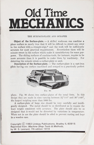 Old Time Mechanics front cover by W. S Leonard
