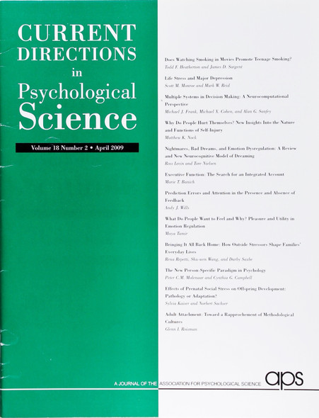 Current Directions In Psychological Science (Volume 18, Number 2, April 2009) front cover