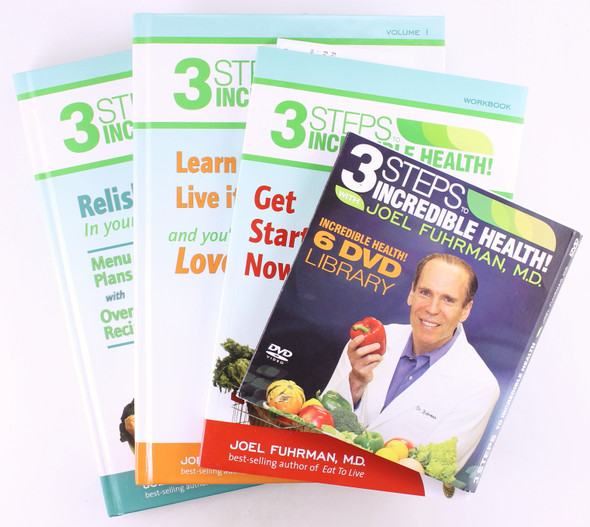 3 Steps to Incredible Health: 3 Volume Set and Dvd's front cover by Joel Fuhrman