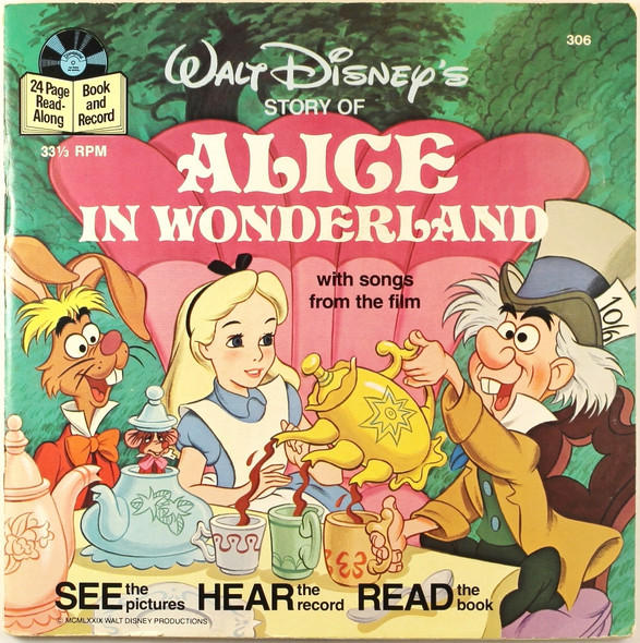 Walt Disney's Story of Alice in Wonderland Walt Disney Book and Record #306 front cover