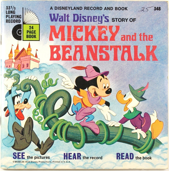 Walt Disney's Story of Mickey and the Beanstalk A Disneyland Record and Book #348 front cover