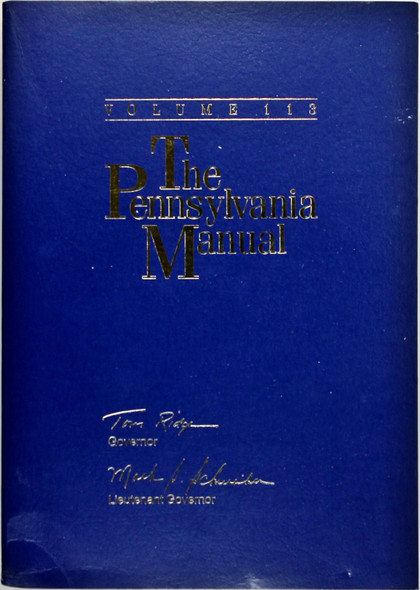 The Pennsylvania Manual (Containing the 1997-1998 General Assembly, Volume 113) front cover by Commonwealth of Pennsylvania