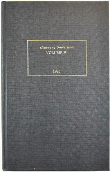 History of Universities, Vol. 5 front cover, ISBN: 0198200897