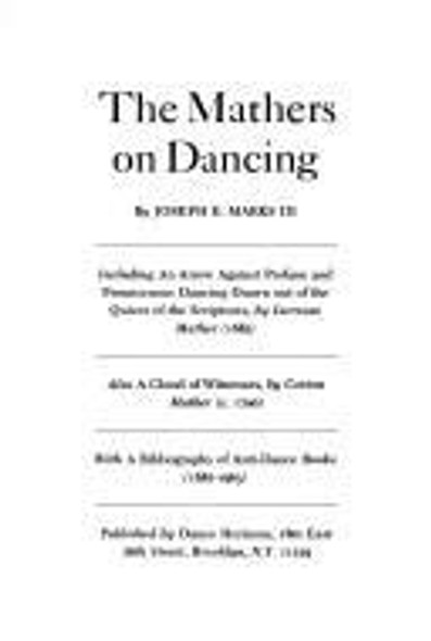 The Mathers On Dancing front cover by Joseph E. Marks, ISBN: 0871270633
