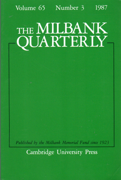 The Milbank Quarterly, Vol. 65, Number 3, 1987 front cover by David P. Willis
