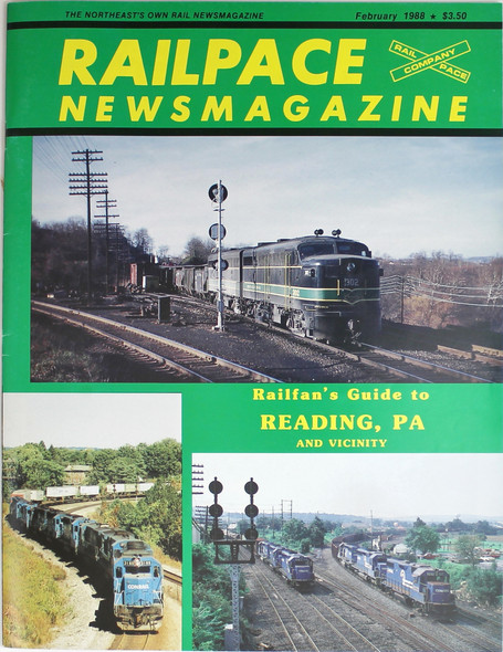 Railpace Newsmagazine: February 1988 front cover by Tom Nemeth