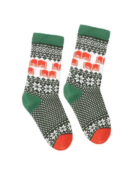 Small Winter Reading Cozy Socks Red/Green front cover