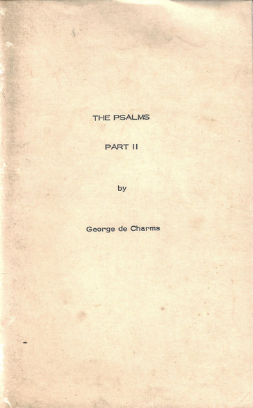 The Psalms Part II (2) front cover by George de Charms