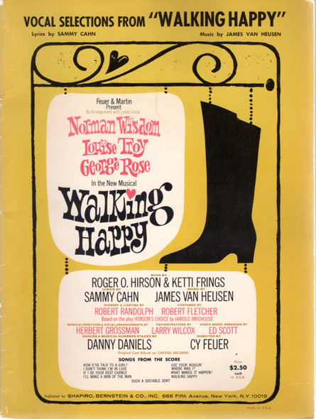 Vocal Selections From Walking Happy front cover by Sammy Cahn