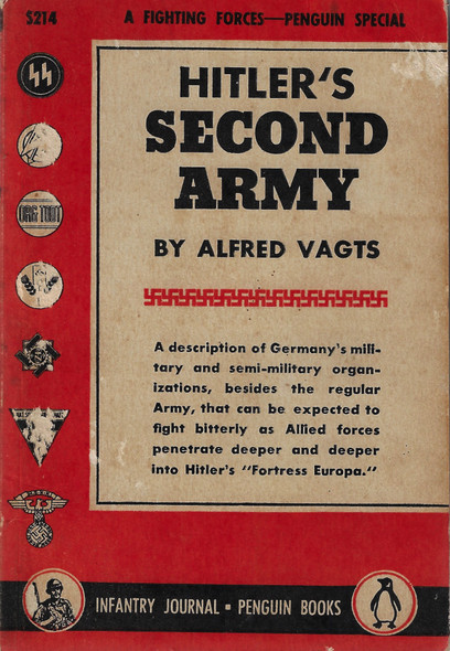 Hitler's Second Army front cover by Alfred Vagts