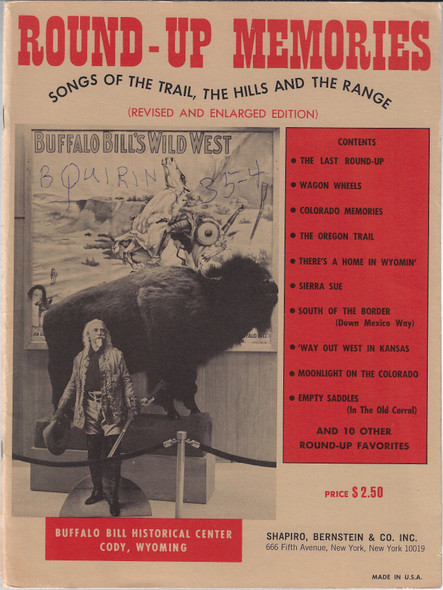 Round-Up Memories: Songs of the Trail, The Hills and the Range (Revised and Enlarged Edition) front cover by Robert C. Haring