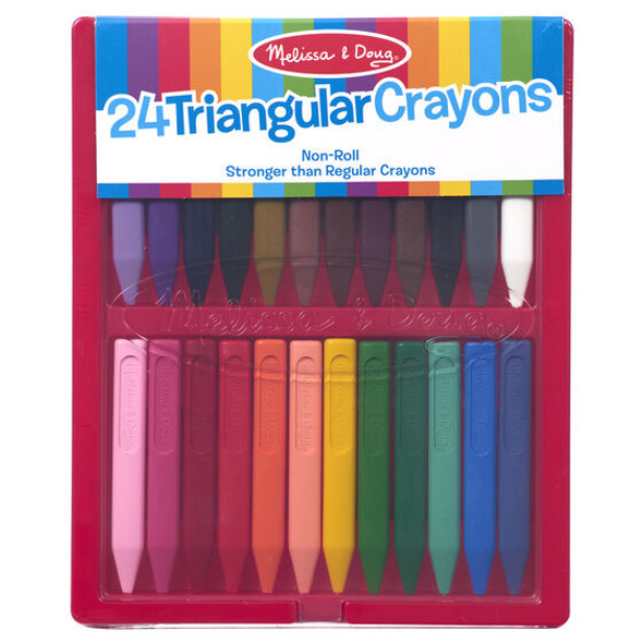 Triangular Crayon Set (24 pc) front cover by Melissa and Doug