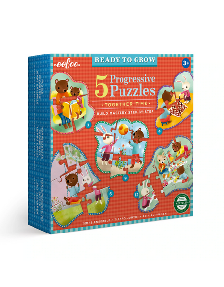 eeBoo Ready to Grow - Together Time Progressive Puzzles | Set of  front cover