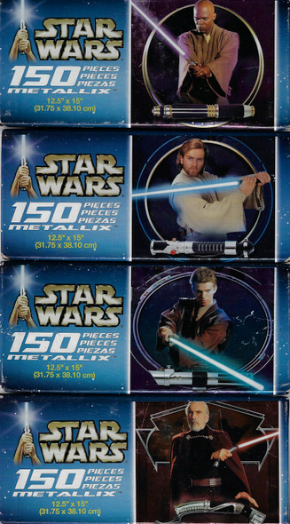 Star Wars Metallix 150 Piece Puzzle (Count Dooku, Anakin Skywalker, Obi-Wan Kenobi, Mace Windu) front cover