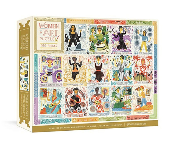 Women in Art Puzzle: Fearless Creatives Who Inspired the World 500-Piece Jigsaw Puzzle and Poster front cover by Rachel Ignotofsky, ISBN: 0593233018